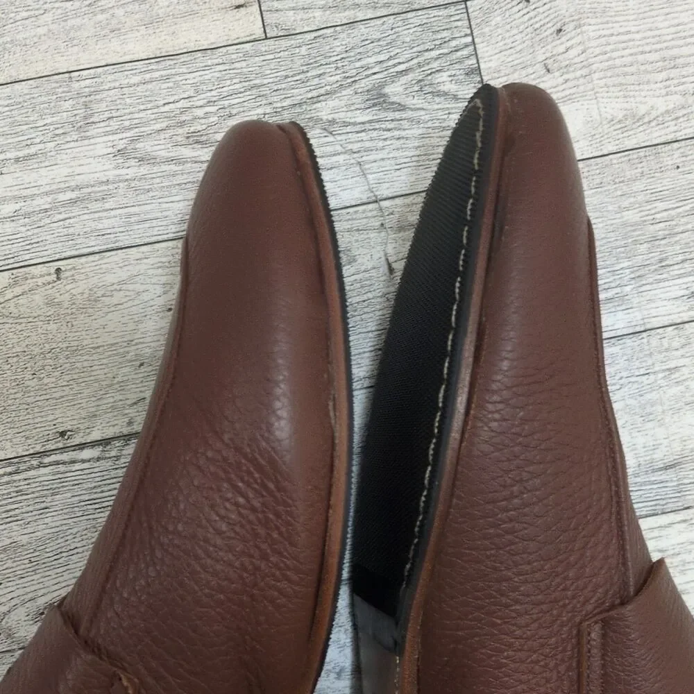 Givocci Mens Brown Tumbled Leather Penny Loafers Italy 43 US 10